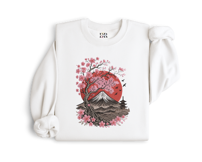 Japanese Cherry Blossom Embroidery Crewneck