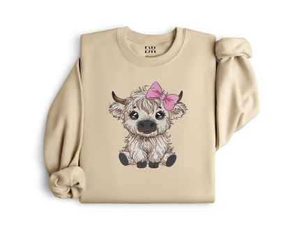 Highland Cow Embroidery Crewneck