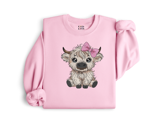 Highland Cow Embroidery Crewneck