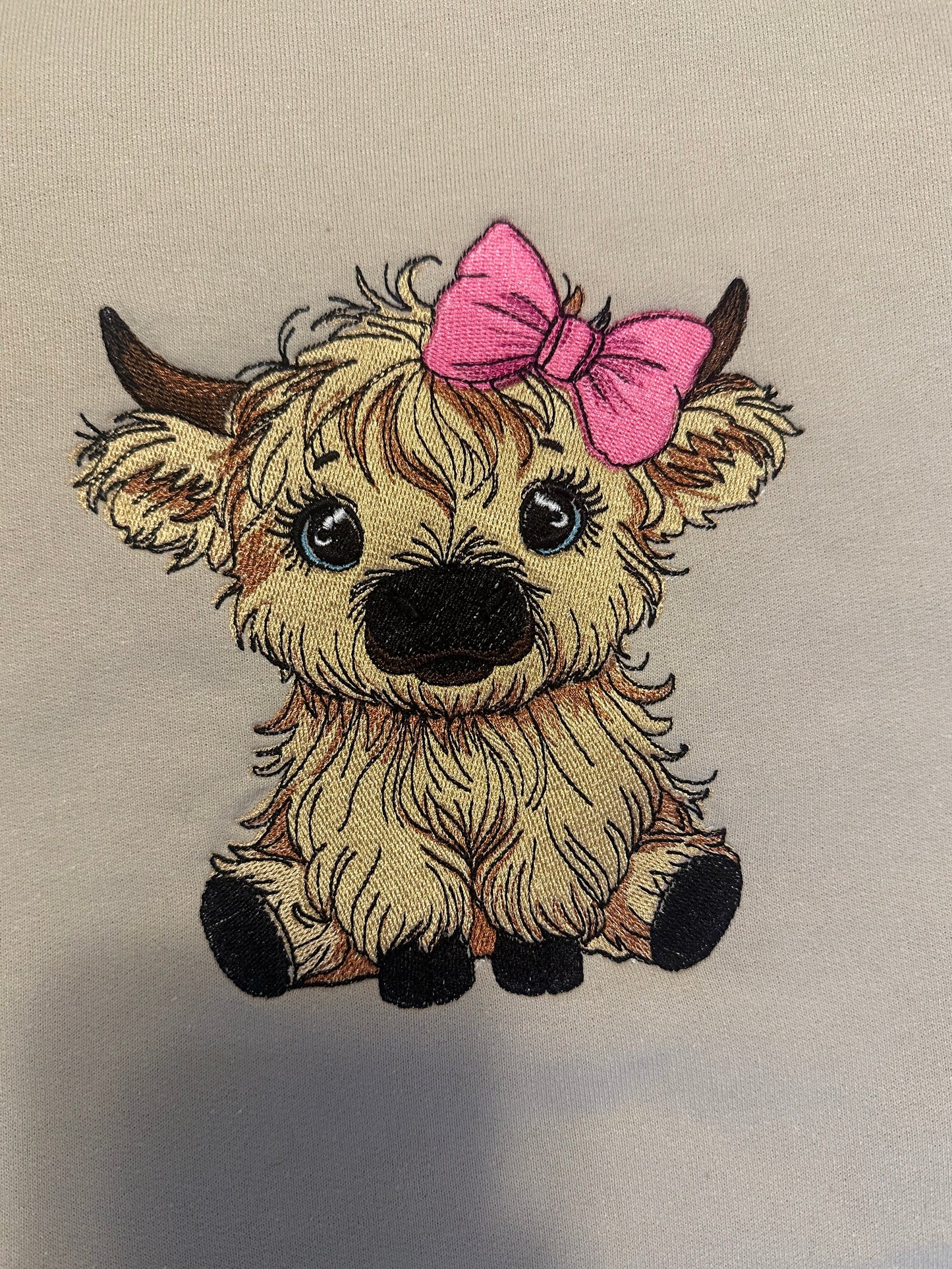 Highland Cow Embroidery Crewneck