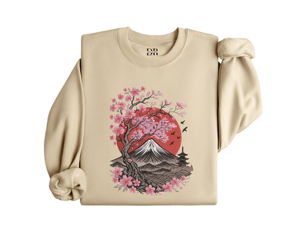 Japanese Cherry Blossom Embroidery Crewneck